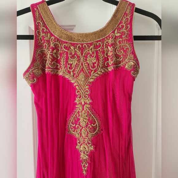 Indian Punjabi Hot Pink Magenta Salwar Kameez Suit size 32 XS - Picture 3 of 6
